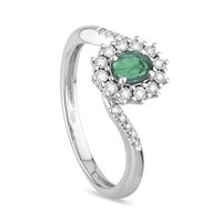 Ring Bliss Woman in White Gold Smeraldo 20117854